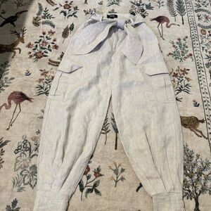 Padova Tie-Waist Linen cargo Pants XS